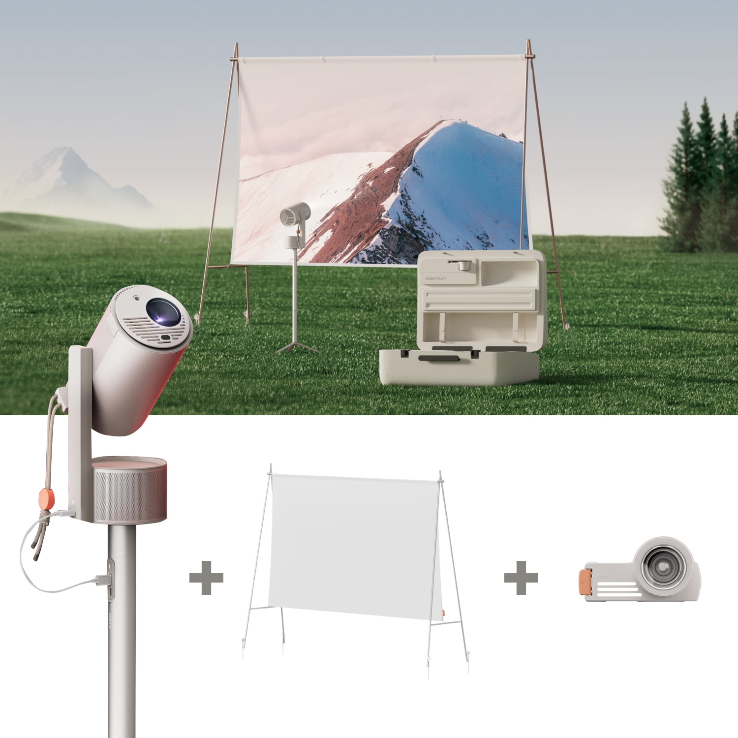 XGIMI MoGo 3 Pro Outdoor Projector with PowerBase Stand, 70