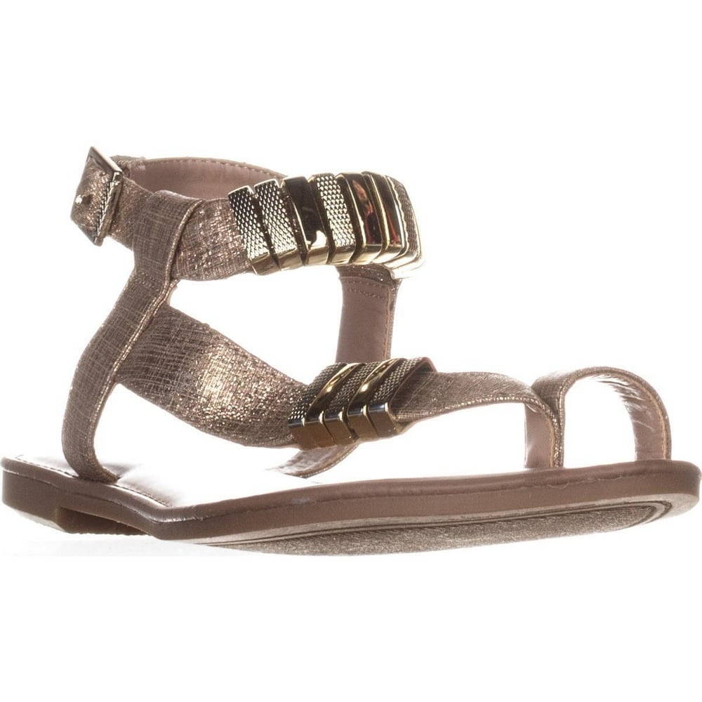 B35 Womens B35 Verna Toe Ring Flat Sandals, Platinum