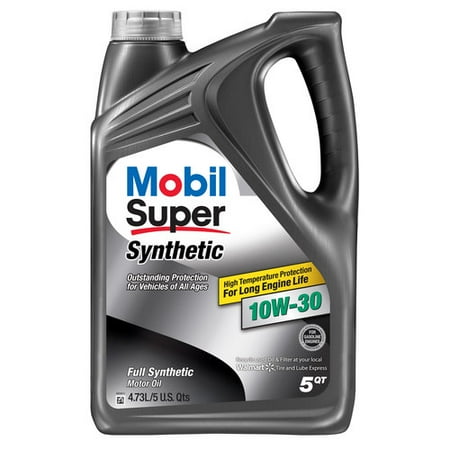 (3 Pack) Mobil Super Synthetic 10W-30, 5qt
