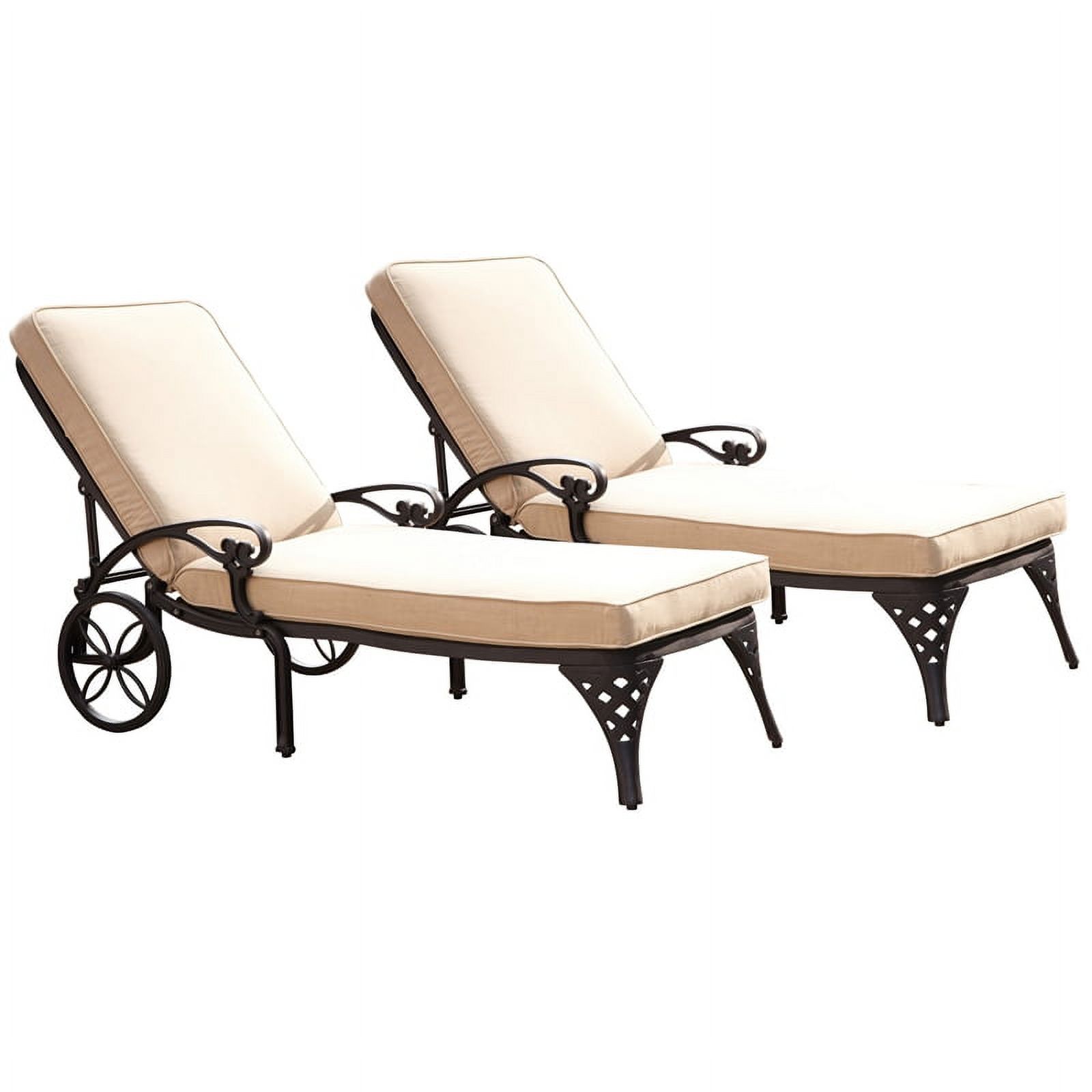 Pemberly Row Traditional Aluminum Chaise Lounge with Cushion - image 2 of 4