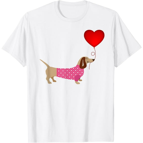 Valentines Weiner Daschund Doxie in Dog Dress Unisex T-Shirt for Men Women Kids Toddler