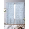 thumbnail image 3 of Blue Branches Sheer Curtains 96 Inch Length 2 Panels Set - Light Filtering Window Treatments, Vintage Art Farmhouse Rod Pocket Semi Curtains for Living Room/Bedroom/Kitchen Décor, 104"W x 96"L, 3 of 7