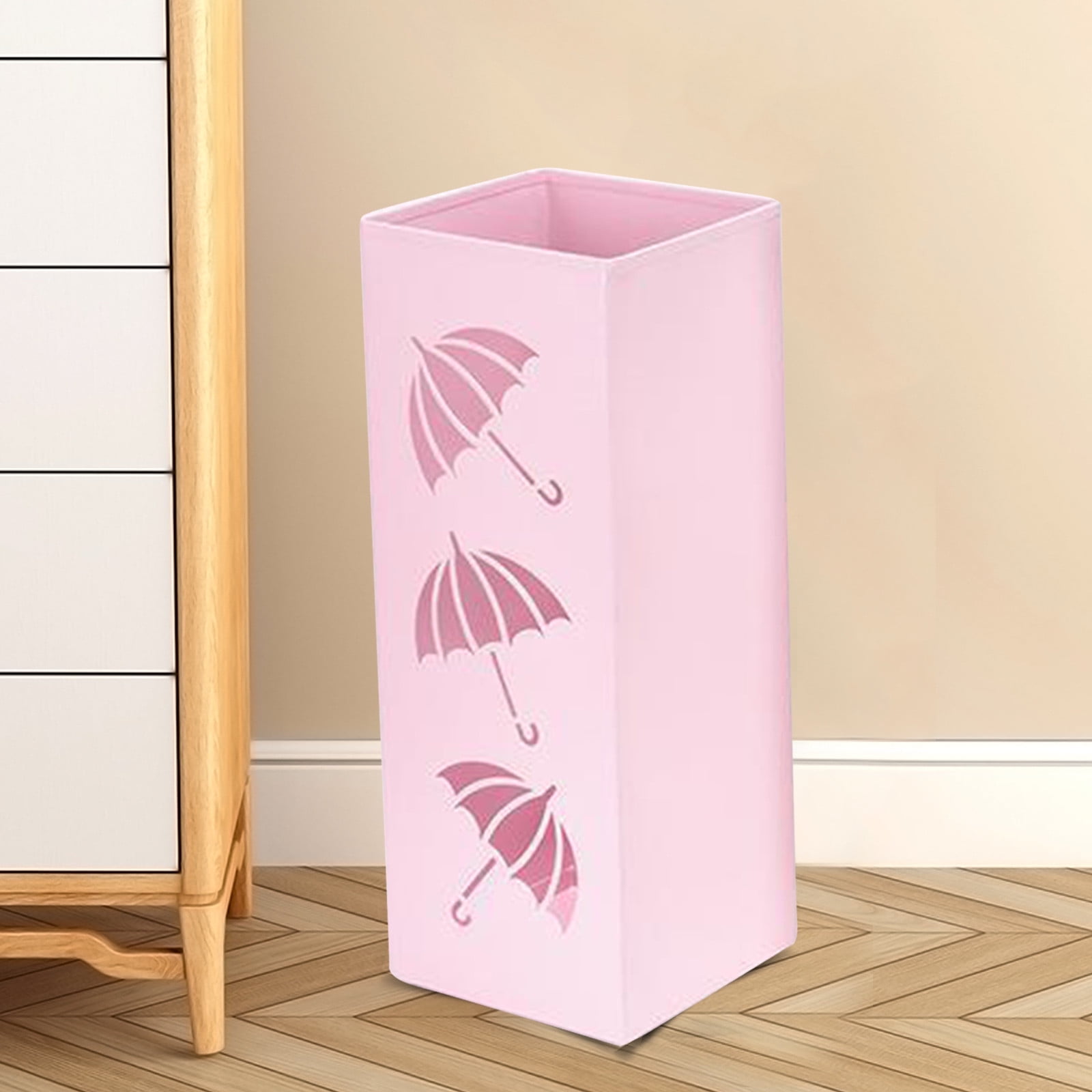 Porte-Parapluie Métal Carré Antirouille 16x16x42 Cm - Seau Rangement Parapluies Design Moderne