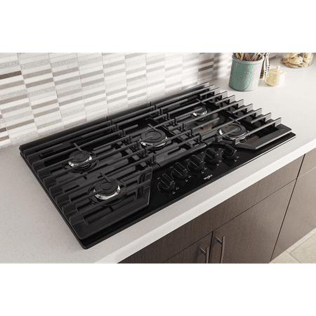 Whirlpool - 36" Gas Cooktop - Black