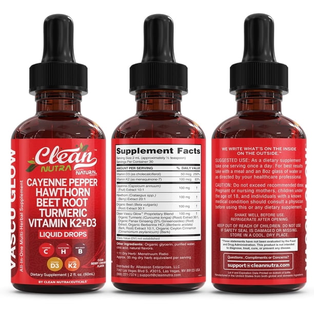 Clean Nutra Cayenne Pepper Drops Supplement Liquid + Hawthorn