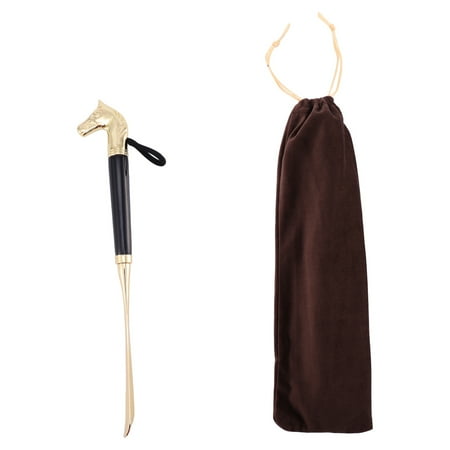 

2pcs Shoe Horn Long Handle Shoehorn Creative Horse Shape Tip Shoe Lifter Shoe Remover (1pc Flannel Bag 1pc Shoe Horn)
