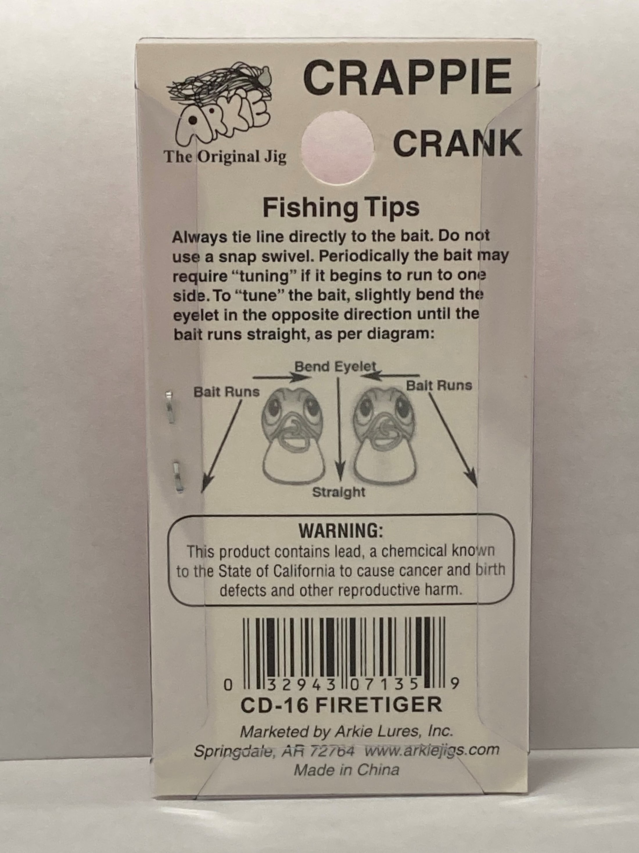 Arkie Lures 220 Series Crappie Crankbait, Color Firetiger