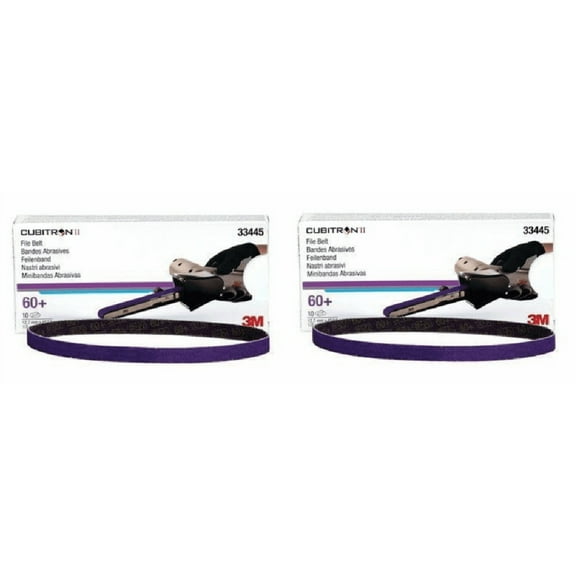 3M 33445 Cubitron II 1/2" x 18" File Belt - 10 Belts/Box (2 Pack)
