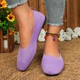 thumbnail image 5 of Domzle Women’s Ballet Flat Shoes Knit Dress Shoes Round Toe Slip On Ballerina Flats for Woman Low Wedge Comfort Soft Purple, 5 of 5
