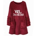 thumbnail image 2 of Ailaofu Womens Fall Long Sleeve T-Shirts Casual Tops for Leggings Loose Soft Blouses with Pocket, 2 of 3