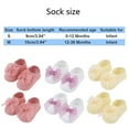 thumbnail image 3 of Hpapadks Baby Socks Infant Cute Bowknot Soft Bottom Non Slip Solid Floor Shoes Socks Yellow 0-12 Months, 3 of 4