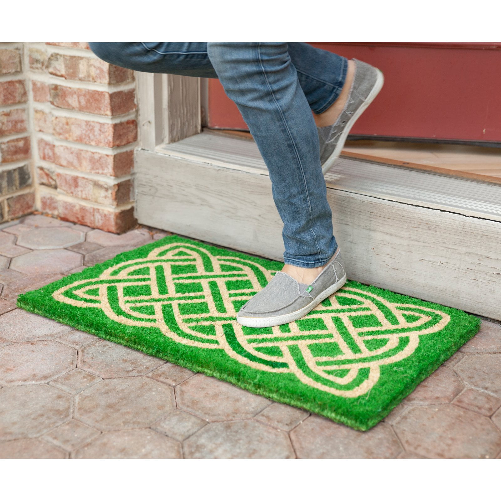 Entryways Celtic Hand Woven Coconut Fiber Door Mat