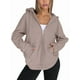 thumbnail image 3 of Sudaderas con Capucha y Cremallera para Mujer, Sudaderas Extragrandes, Conjuntos de Moda Escolar para Otoño, Chaquetas Informales, Ropa de Invierno Marrón XL, 3 of 9
