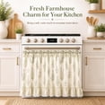 thumbnail image 2 of Farmhouse Stove Skirt Oven Curtain for Kitchen Decor – Cotton Blend Stove Curtain with Lace Ruffle Trim and Ribbon Ties – Oven Curtain Cover for Cottage Kitchen (G), 2 of 6