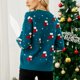 thumbnail image 4 of Suéter navideño, suéter navideño de cuello redondo para mujer, suéter navideño con hombros caídos, confiable y duradero, 4 of 8