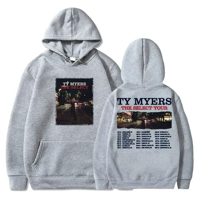 Ty Myers The Select Tour Chandails à Capuchon Cosplay Femmes Hommes Mode Décontractée Chandails en Molleton à Manches Longues Pullovers,m,Gris