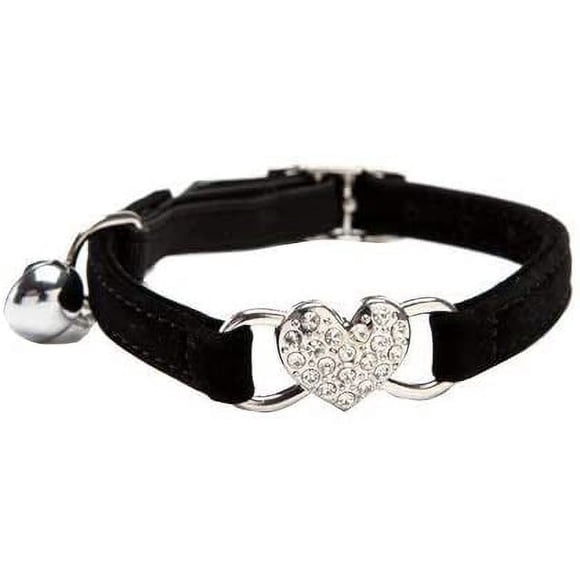 Collares para gatos con dije de corazón y artículos para mascotas con adornos de cristal