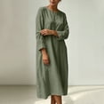 thumbnail image 6 of HAPIMO Women Maxi Dress With Round Neck Loose For Loungewear And Travel Army Green L, 6 of 8