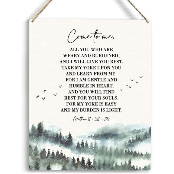 Christian Inspirational Wall Decor Come To Me All You Who Are Weary Matthew 1128 Religious Gifts Nursery Decor Christian Bible Verse Wall Art Wooden Hanging Sign for Home Decor 8x10 Inch