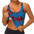 thumbnail image 4 of Lsque Colorful Ladybird Printed Women'S Sports Bra, Compression, Moisture Wicking, High-Impact Sports Bra For Women,Supportive sports bra-Small, 4 of 9