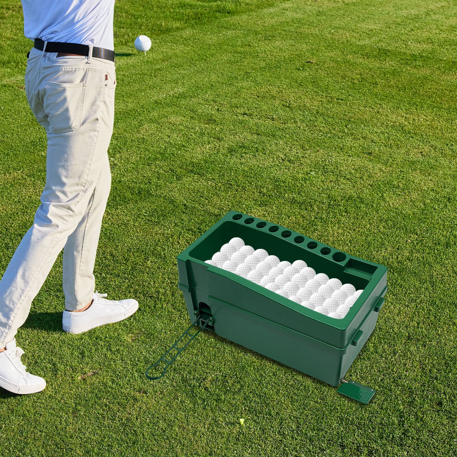1 PCS 62*32*32cm/24.4*12.6*12.6in Automatic Golf Tee Machine, Green
