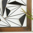 DecMode Black Metal Geometric Wall Decor with Wood Frame (2 Count