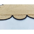 thumbnail image 4 of 2.6x5 Ft Black Border Premium Scalloped Jute Rug, Handcrafted Natural Braided Carpet for Living Room, Bedroom, Entryway, Hallway etc., 4 of 5