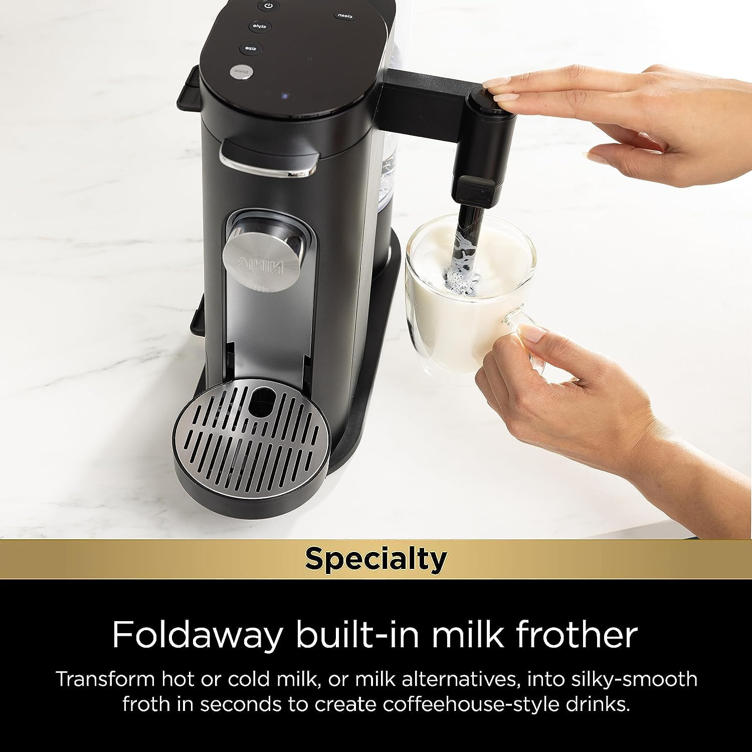 Ninja PB051 Pods & Grounds Specialty Single-Serve Coffee Maker with  Built-in Milk Frother - NesPressoDude