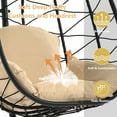 thumbnail image 4 of SYNGAR Hanging Egg Chair, Swing Chair with Steel Hammock Stand Set, Hammock Chair with Soft Seat Cushion, Multifunctional Hanging Chairs for Outdoor Indoor Bedroom, Khaki, 4 of 12