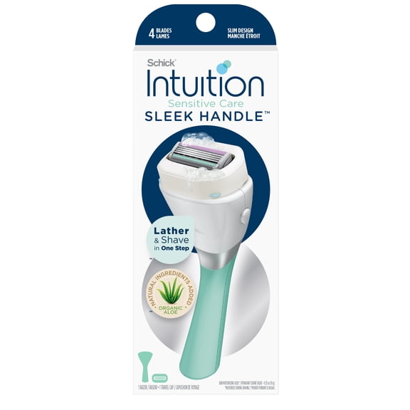 Schick Intuition Sleek Design Razor, 1 New Sleek Handle and 1 Razor Refill