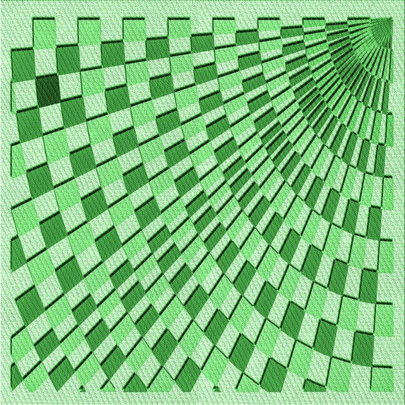 Ahgly Company Indoor Square Patterned Jade Green Area Rugs, 4' Square