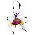thumbnail image 1 of Wording Apron, Silhouette Grungy Female Dancer with Never Miss a Chance to Dance Message, Unisex Kitchen Bib with Adjustable Neck for Cooking Gardening, Adult Size, Multicolor, by Ambesonne, 1 of 4