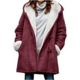 thumbnail image 1 of Chaqueta de invierno para mujer, larga, cálida, forrada, tallas grandes, de algodón, para mujer, chaqueta tipo parka, abrigo de otoño e invierno para mujer (XXL), 1 of 5