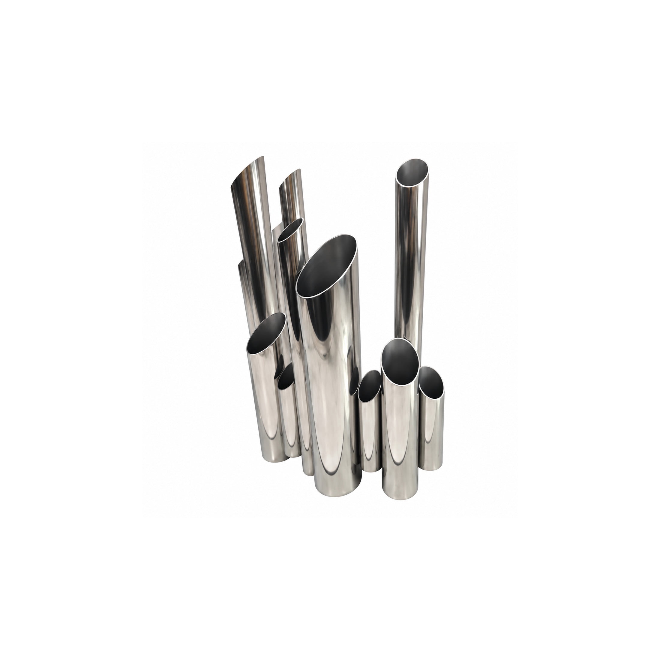 CosmoLiving by Cosmopolitan 13" Organ Pipe Tube Silver Stainless Steel Metal Vase