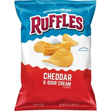Ruffles Potato Chips, Cheddar and Sour Cream, 8.5 oz Bag