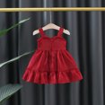 thumbnail image 5 of LNWUY Baby Girl Fashion Prom Gown Kids Infant Newborn Girls Sleeveless Bowknot Party Princess Dress Tulle Dress Wine 90, 5 of 9