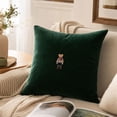thumbnail image 5 of Christmas Cute Bear Throw Pillow, Christmas Dark Green Velvet Cushion with Insert, Sofa Bedroom Home Decor Gift, 5 of 7