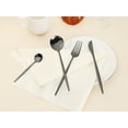thumbnail image 4 of REGALWOVEN 16 Piece Silverware Set, Stainless Steel Flatware, Mirror Polished Cutlery Set, Serving Utensils Set for Dining Eating Black 16, 4 of 6