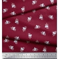 thumbnail image 3 of Soimoi Red Viscose Chiffon Fabric Artistic Floral Decor Fabric Printed Yard 42 Inch Wide, 3 of 5