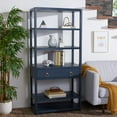 thumbnail image 2 of SAFAVIEH Johni Glam Style 1 Drawer 5 Shelf Etagere, Navy (32 in. W x 18 in. D x 70 in. H), 2 of 14
