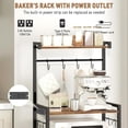 thumbnail image 3 of Baker's Rack with Power Outlet, 4-Tier Standing Kitchen Rack Microwave Stand Storage Shelves, Coffee Bar Station Cabinet Table, Heavy Duty Kitchen Organizer for Coffee Bar, Bread, 3 of 7