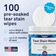 thumbnail image 6 of Petpost Tear Stain Remover Wipes - 100 Pre-Soaked Cotton Pads - Gentle Eye Crust Cleanser for White Fur Dogs & Cats - Chemical & Bleach Free, 6 of 10