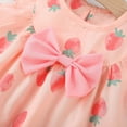 thumbnail image 6 of JLFKNG Toddler Baby Girls Dresses Cute Sweet Strawberry Printed Short Sleeve Ruffled Elastic Breathable Dress Party Sundress, 6 of 8