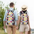 thumbnail image 6 of Daiia Polka Dot Vintage Canvas Backpack for Men and Women ,Hiking Backpack,Travel Laptop Bag for School,Large Capacity Backpack, 6 of 8