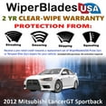 thumbnail image 2 of 2012 Mitsubishi Lancer GT Sportback Beam Wiper Blades Wipers w/2yr Warranty (Set of 3) w/Rear Wiper, 2 of 5