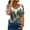 Gray, variant on Babysbule Womens Tops Plant Print Women's Casual Off The Shoulder Lace Regular Fit Short Sleeve Tops V-Neck Shirt Tops Outfit