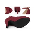 thumbnail image 2 of BLISSFUL STEP Platform Peep Toe Ankle Strap Stiletto Heel Pumps for Women Burgundy 8.5, 2 of 6