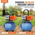 thumbnail image 2 of VEVOR Pompe de Puits Peu Profond 1,6 Hp avec Réservoir à Pression Pompe de Surpression d'Irrigation 1320 Gph, 2 of 9
