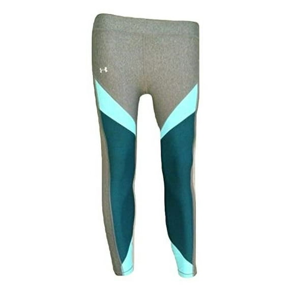 Under Armour Womens HeatGear Leggings (Small) Gray/Aqua 1305967-023