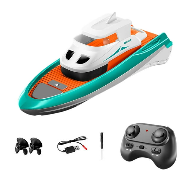 Esquirla 1/32 Mini Bateau RC Corps Entier Imperméable Double Moteur pour Enfants Piscines Orange